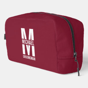 Modern Personalized Groomsmen Monogram and Name Dopp Kit