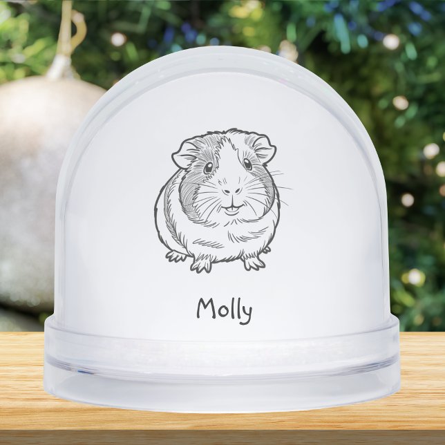 Modern Personalized Guinea Pig Christmas Snowglobe (Creator Uploaded)