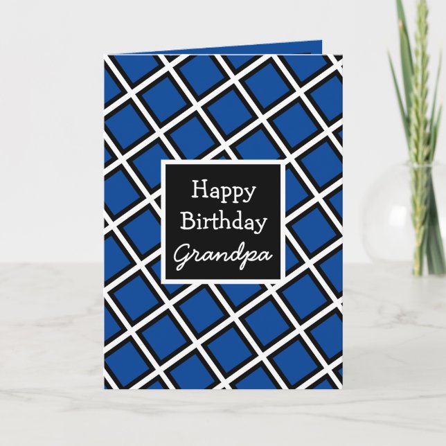 Modern Personalized Happy Birthday Grandpa Card (Front)