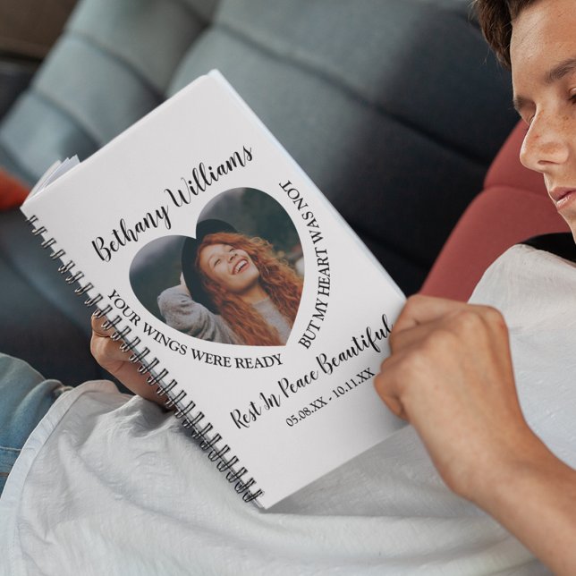 Modern Personalized Heart Photo Memorial Notebook (Creator Uploaded)