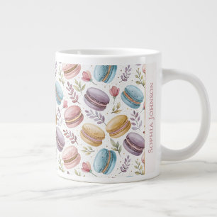 Modern Personalized Macaroon Desserts Large Coffee Mug