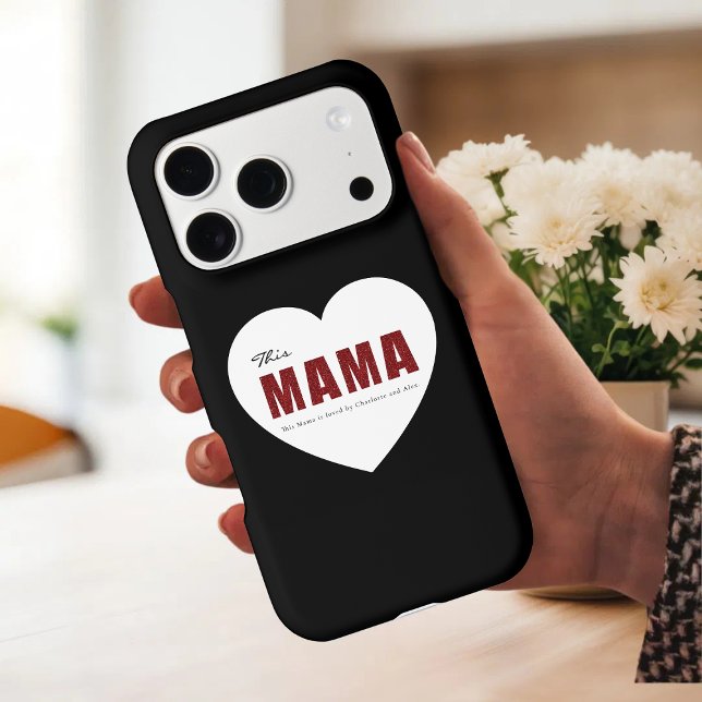 Modern Personalized Mama Heart Phone Case (Creator Uploaded)