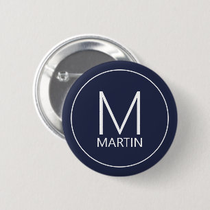 Modern Personalized Monogram and Name Button
