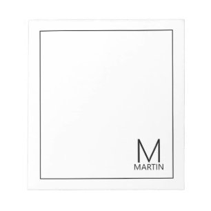 Modern Personalized Monogram and Name Notepad