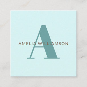 Modern Personalized Monogram  Square Business Card
