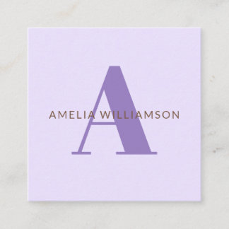 Modern Personalized Monogram  Square Business Card