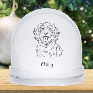 Modern Personalized Spaniel Dog Christmas Snowglobe
