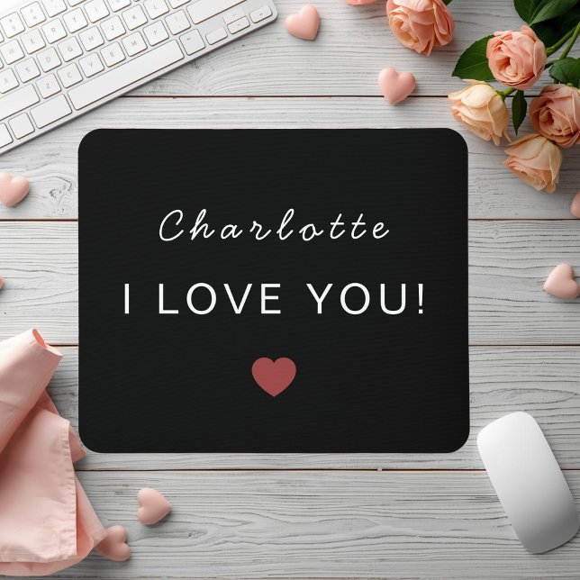 Modern Personalized Valentine Mouse Pad (Creator Uploaded)