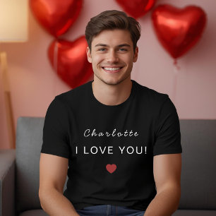 Modern Personalized Valentine T-Shirt – I Love You