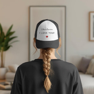 Modern Personalized Valentine Trucker Hat