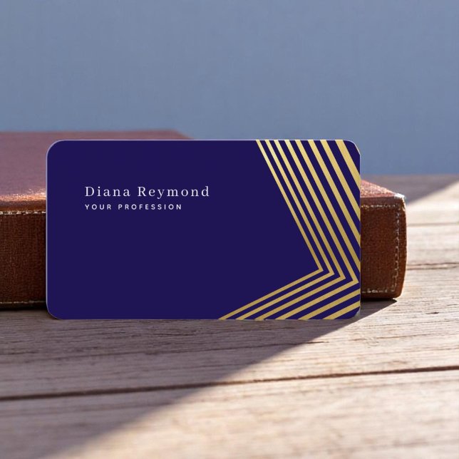 Modern Perspective Lines Blue Business Card (Creator Uploaded)
