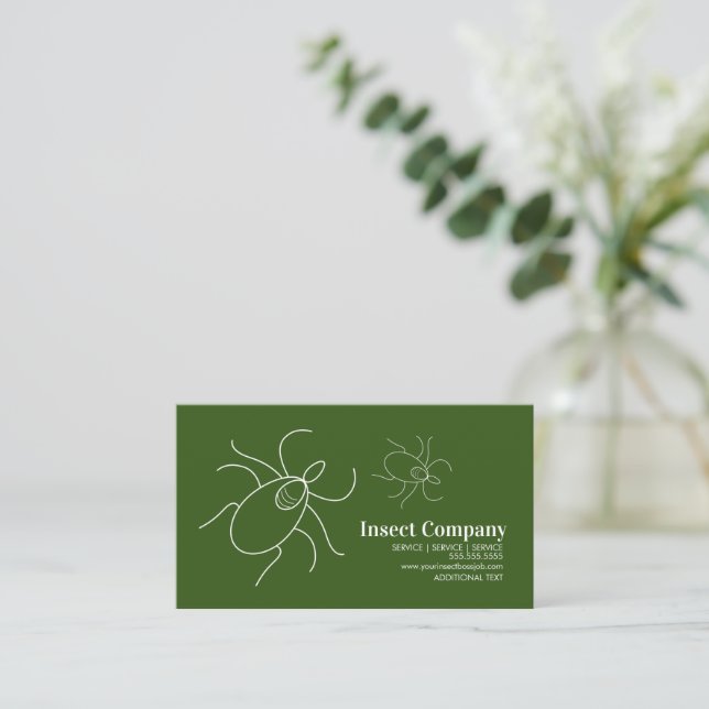 Modern Pest Control Insect Logo  Business Card (Standing Front)