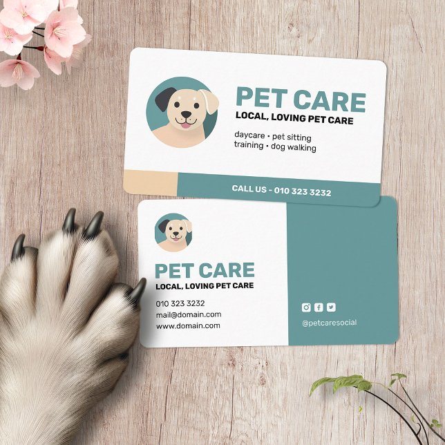 Modern Pet Care Dog Walking Business Card (Creator Uploaded)