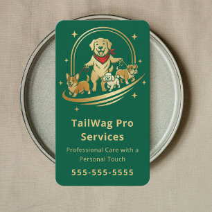 Modern Pet Care Service Dog Walker Trainer Sitter Business Card