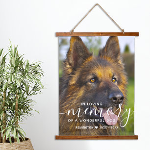 Modern Pet Dog Memorial Personalise Loving Memory  Hanging Tapestry