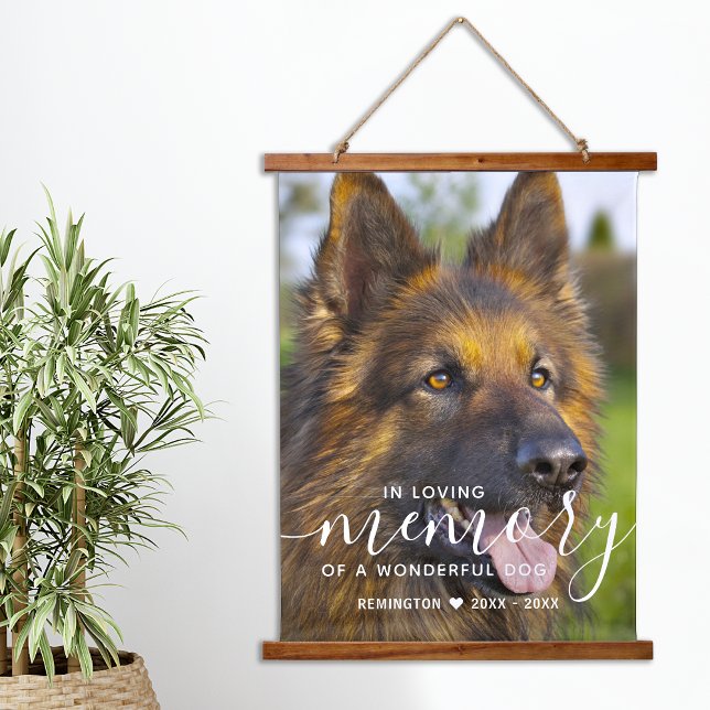 Modern Pet Dog Memorial Personalise Loving Memory  Hanging Tapestry (Creator Uploaded)
