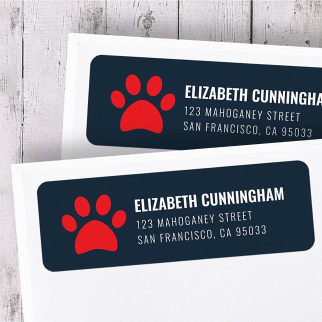 Modern Pet Dog Paw Print | Return Address Label (Creator Uploaded)