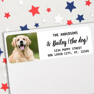 Modern Pet Dog Photo Return Address Label