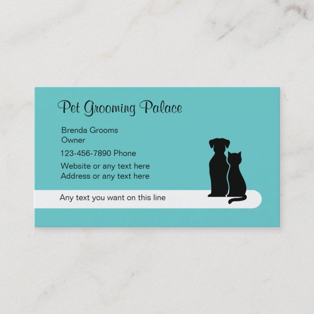 Modern Pet Grooming Business Cards (Front)