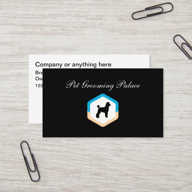 Modern Pet Grooming Services Business Cards  (Front/Back In Situ)