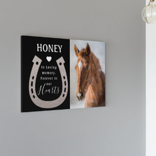 Modern Pet Horse Photo Memorial Plaque