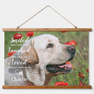 Modern Pet Loss Personalised Photo Dog Memorial Hanging Tapestry