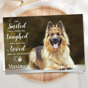 Modern Pet Loss Personalised Photo Dog Memorial Thank You Card