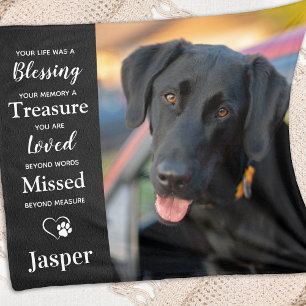 Modern Pet Memorial Gift Custom Remebrance Photo Fleece Blanket