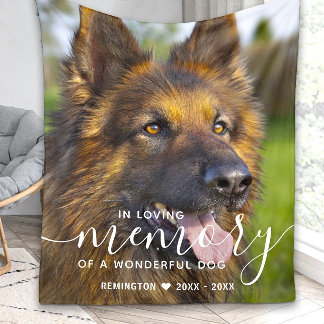 Modern Pet Memorial Personalised In Loving Memory Fleece Blanket (Creator Uploaded)