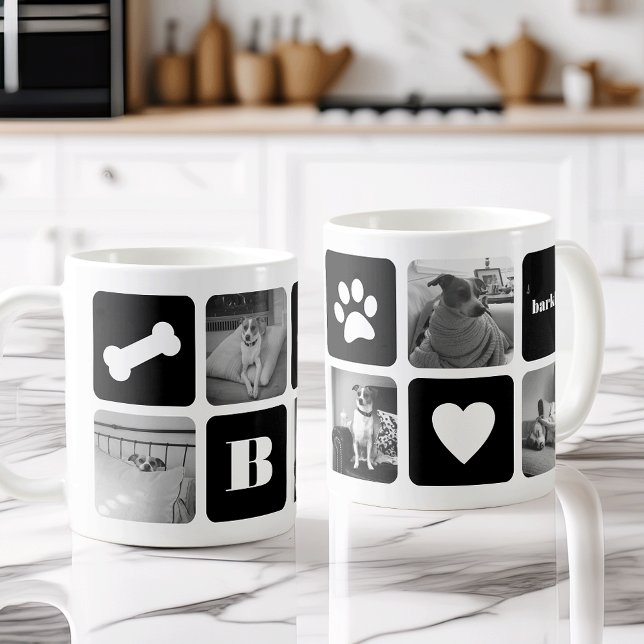 Modern Pet Monogram Photo Collage Coffee Mug (Creator Uploaded)