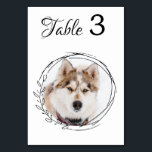 Modern Pet Photo Black White Botanical Wedding Table Number<br><div class="desc">Table numbers by from your pets! Include your best dog, best cat and any pet in your wedding with his own table numbers for your guests. Perfect for dog lovers, and a special dog table numbers will be a hit at your wedding. Simple yet elegant white with eucalyptus leaves. Customise...</div>