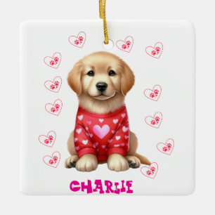 Modern Pet Photo Personalised Whimsical Dog Lover Ceramic Ornament