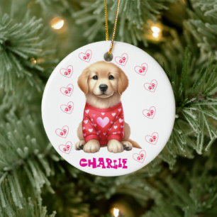 Modern Pet Photo Personalised Whimsical Dog Lover  Ceramic Ornament
