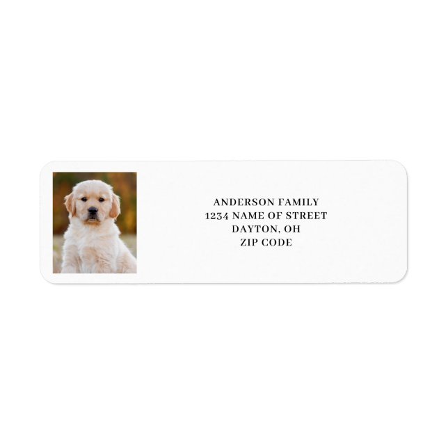 Modern Pet Photo Return Address Label (Front)