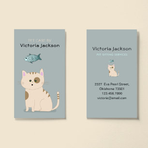 Modern Pet Sitting Service l Animal Care Puppy  Business Card