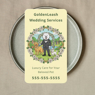 Modern Pet Wedding Sitter Wedding Dog Handler Business Card