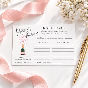 Modern Petals Prosecco Recipe Card Bridal Shower