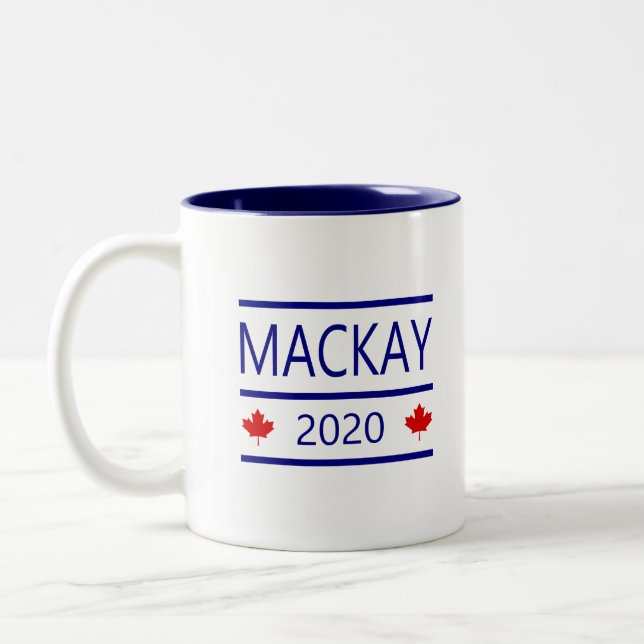 Modern Peter MacKay 2020 with Maple Leaves Colour Two-Tone Coffee Mug (Left)