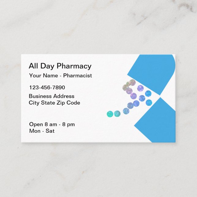 Modern Pharmacy Pharmacist Theme Business Cards (Front)
