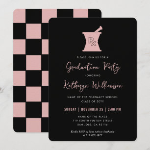 Modern PharmD Pharmacy School Graduation Invitation