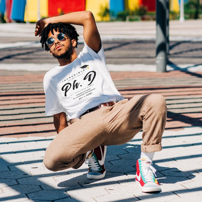 Modern PhD Graduation Script Congratulation Party T-Shirt (Creator Uploaded)