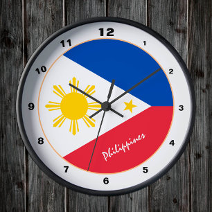 Modern Philippine Flag, Philippines Home / design Round Clock
