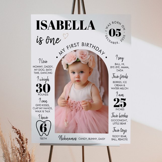 Modern Photo 1st Birthday Milestone Sign (Creator Uploaded)