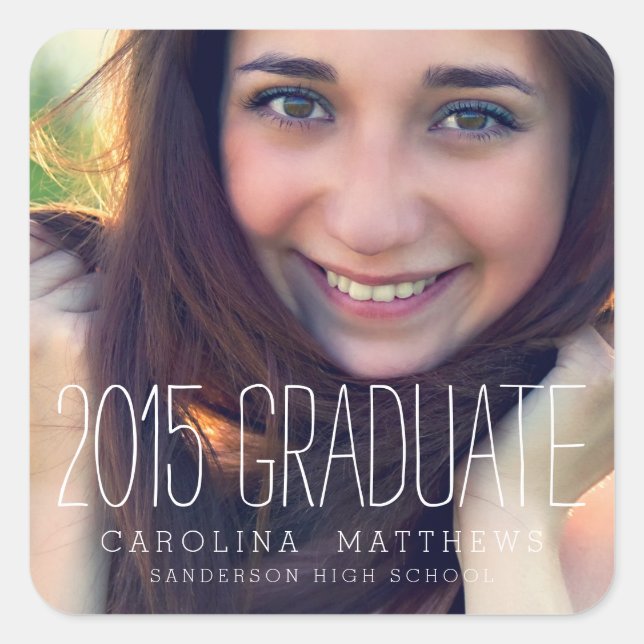 Modern Photo 2015 Graduation Sticker (Front)