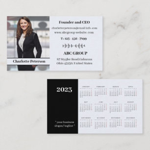 Modern Photo 2023 Calendar Business Card