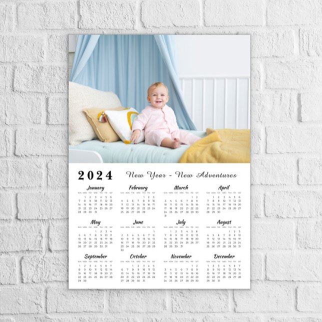 Modern photo 2024 New Year calendar poster (Creator Uploaded)