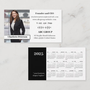 Modern Photo 2025 Calendar Business Card