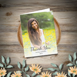 Modern Photo 2025 Simple Graduation Thank You Card