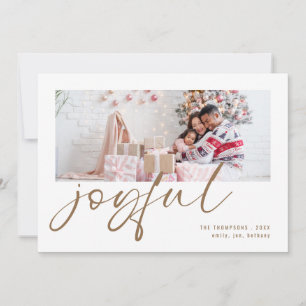 Modern Photo 2026 Calendar Gold Joyful Christmas Holiday Card