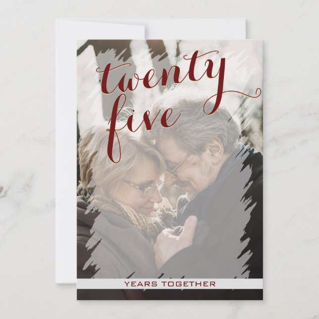 Modern Photo 25th Wedding Anniversary Invitation (Front)